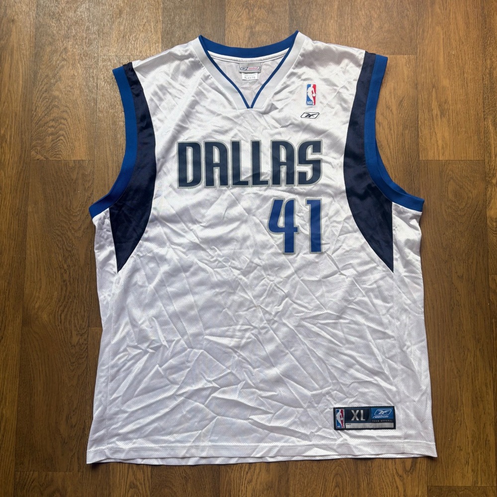 Vintage Reebok Dallas Mavericks Dirk Nowitzki 41 Authentic Basketabll Jersey